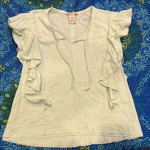 American Rag Girl’s XL Mint Green Ruffled Tie Front Blouse